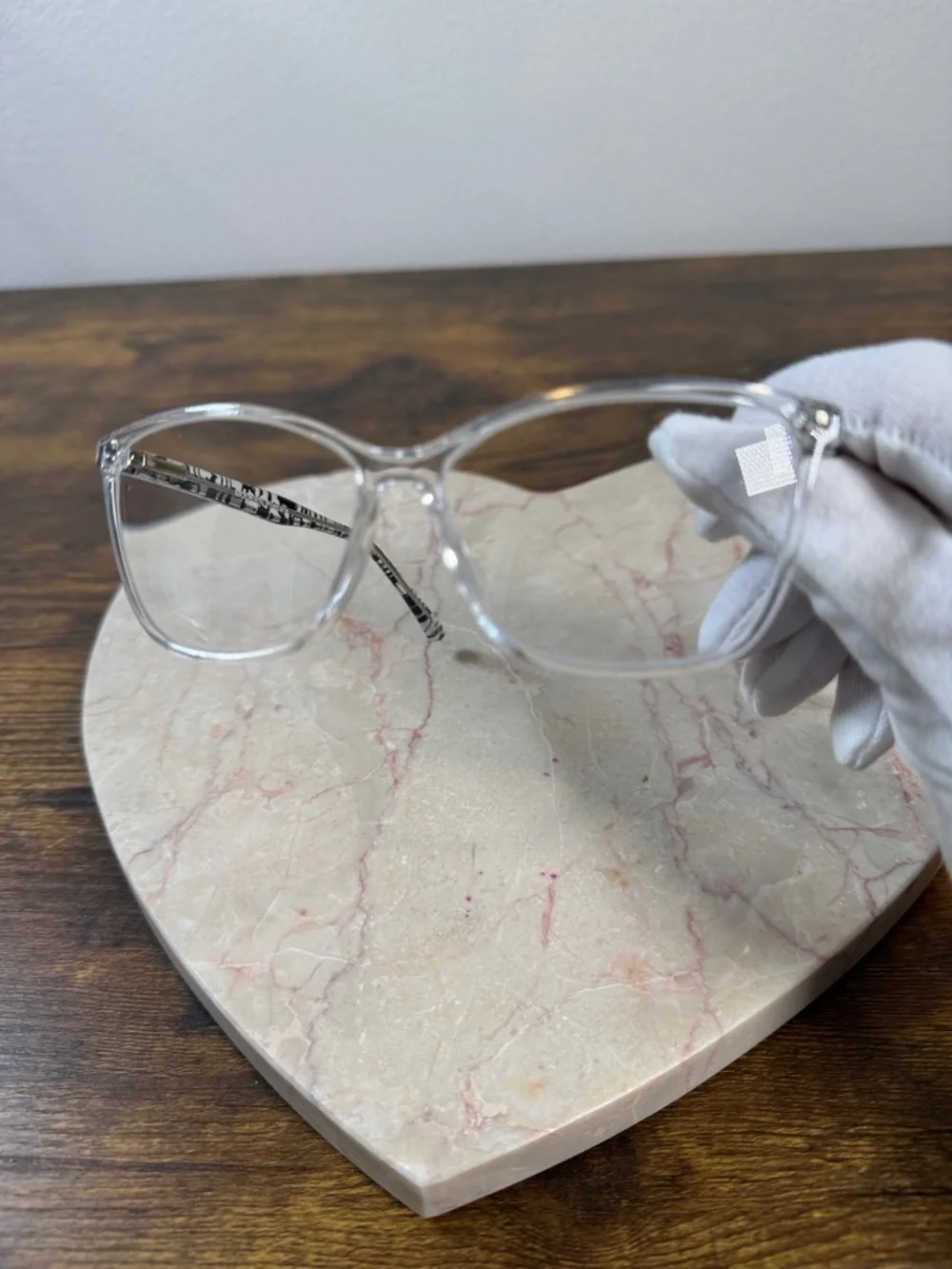 Clear Transparent Cat-Eye Glasses & Prescription Lenses Cyl 1.5
